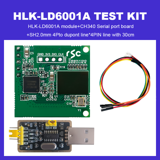 Hi-link 60G 4T4R high-precision multi-target up to 10 human movement trajectory sensing radar module HLK-LD6001A testboard/development board kit